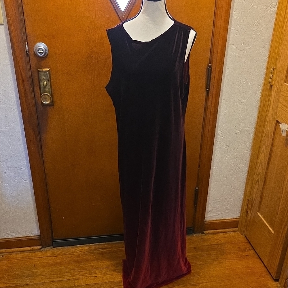 Kathie Lee Collection Sleeveless Velvet Maxi Dress - Rich Burgundy